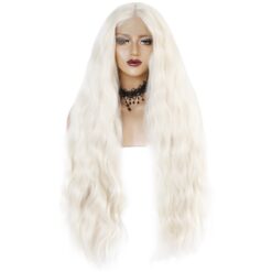 Long Wave Blonde Hair Lace Synthetic Wig Handmade Crossdresser Wigs Kyle 1