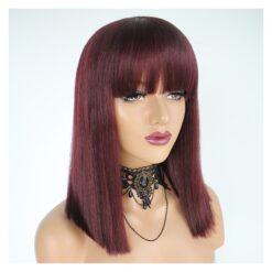 Long Straight Dark Red Hair Synthetic Wig Handmade Crossdresser Wigs Whitney