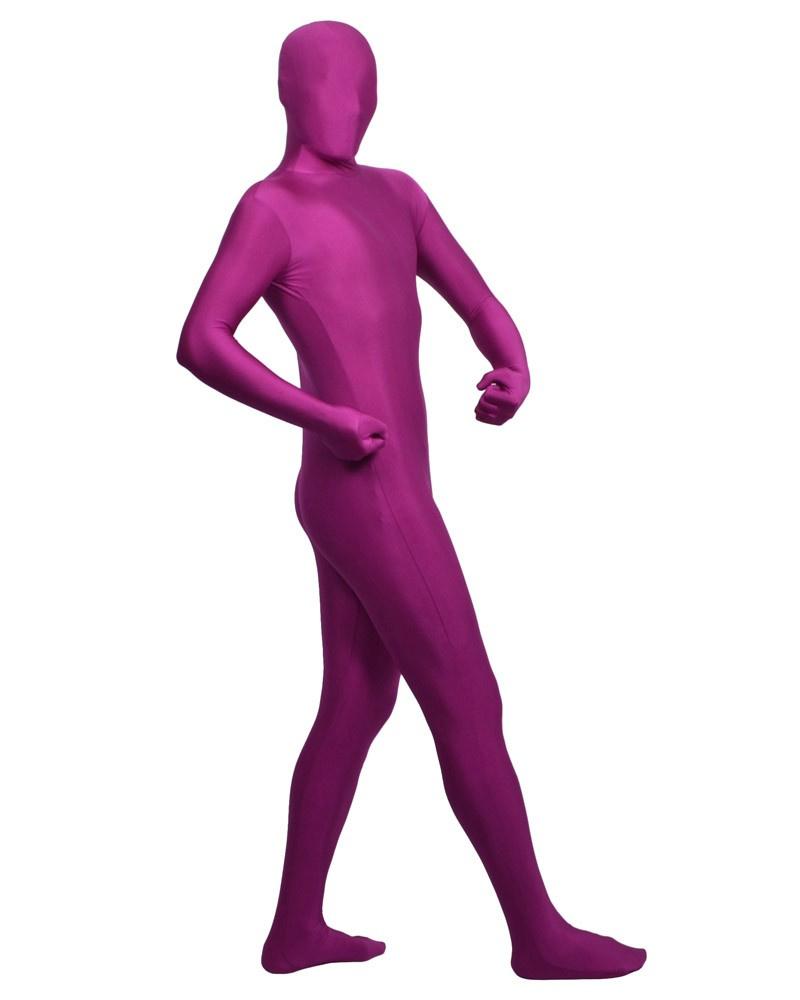 Unisex Spandex Zentai Suits Stretch Second Skin Bodysuit Purple