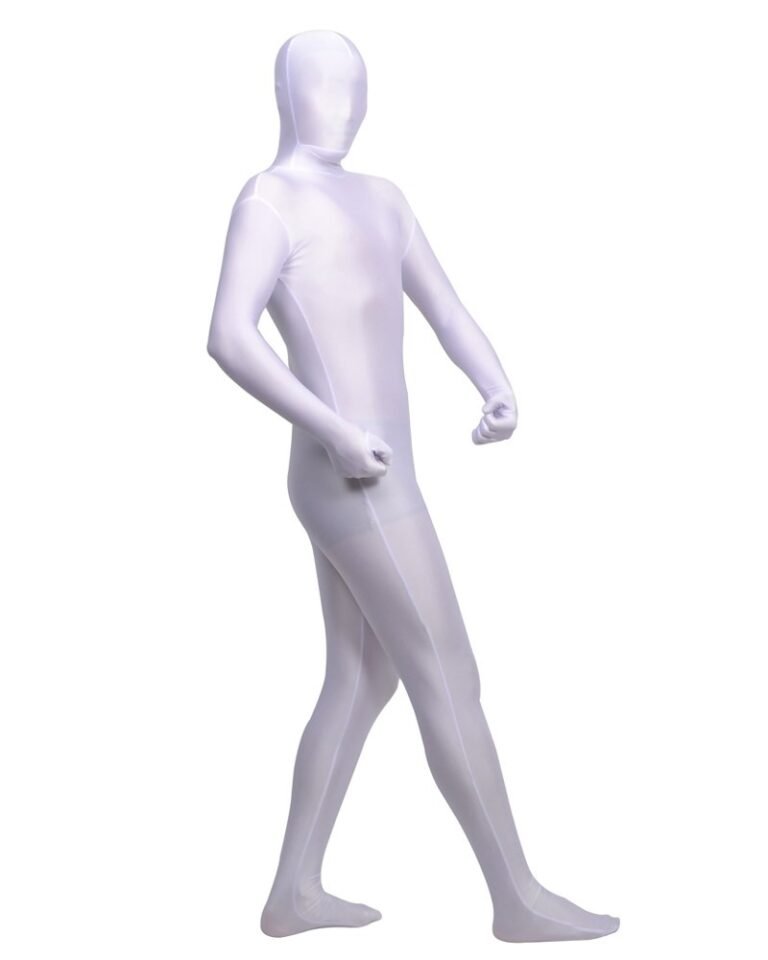 Unisex Spandex Zentai Suits Stretch Second Skin Bodysuit Optical White ...