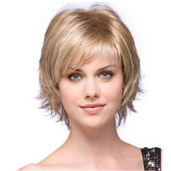 Short Wave Blonde Hair Synthetic Wig Handmade Crossdresser Wigs Alexi (2)