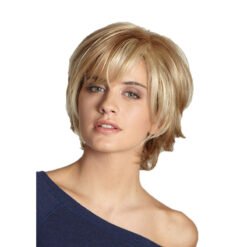 Short Wave Blonde & White Synthetic Wig Handmade Crossdresser Wigs Carrie (3)