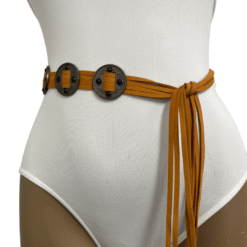 Boho Leather Belt Tan – Adjustable Tie Design