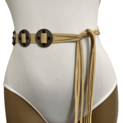 Boho Leather Belt Latte - Long Tie