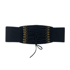 Black Suede Corset Cincher Belt-Waist Belt (63–83cm)