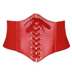 Plus Size Corset Belt Red Stretch Waist