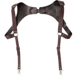Men's Pleather Saddle Back Shoulder Harness with Suspenders