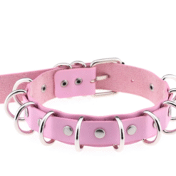 Ring Collar Choker Necklace Light Pink