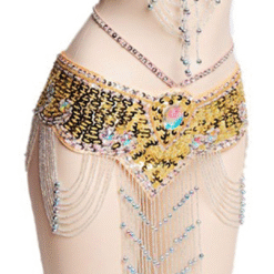 Gold Jewelled Festival Belt – Glitter Rhinestone