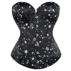 Star Print Steel Boned Corset – Gothic Witchy Crossdresser Corset