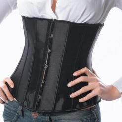 Classic Black Satin Underbust Corset for Crossdressers