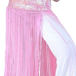 Light Pink Sequin Fringe Tassel Belt